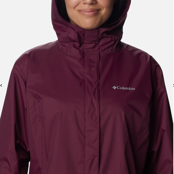 Columbia Arcadia Il Rain Jacket Women's Plus 3X Maroon - Picture 7 of 14